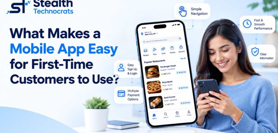 Creating a Smooth First-Time App Experience Mobile app interface designed for simple navigation and easy onboarding