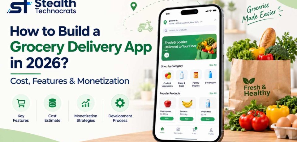 Grocery delivery application with online ordering and tracking