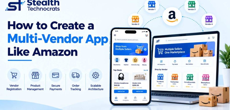Multi-vendor marketplace app with product listings and seller management