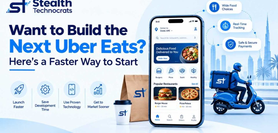 Food delivery app concept with restaurant listings and online ordering